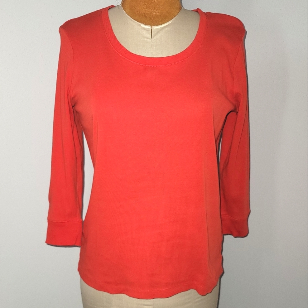 Jones New York Sport red scoop neck top Sz L